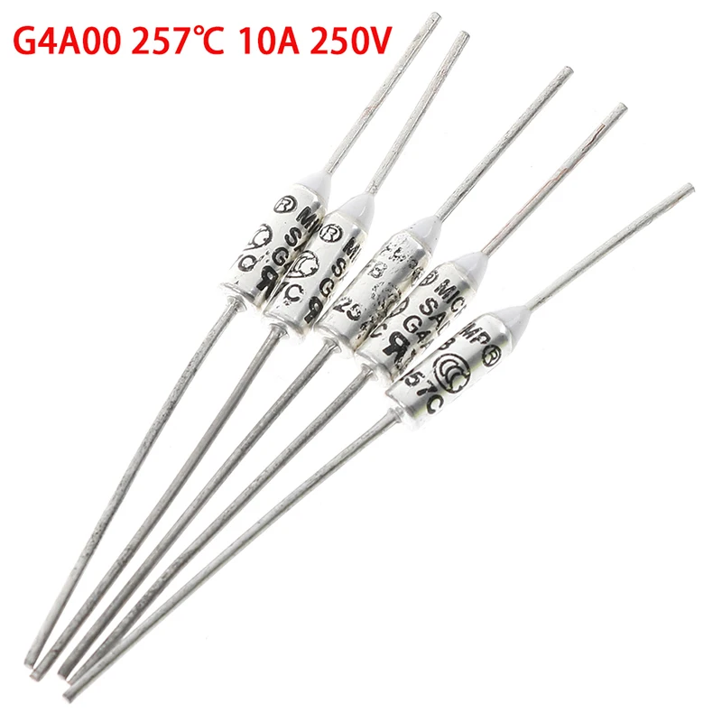 

5Pcs/lot Thermal Fuse 98/117/121/257 Degree Cutoff 10A 250V G4A00