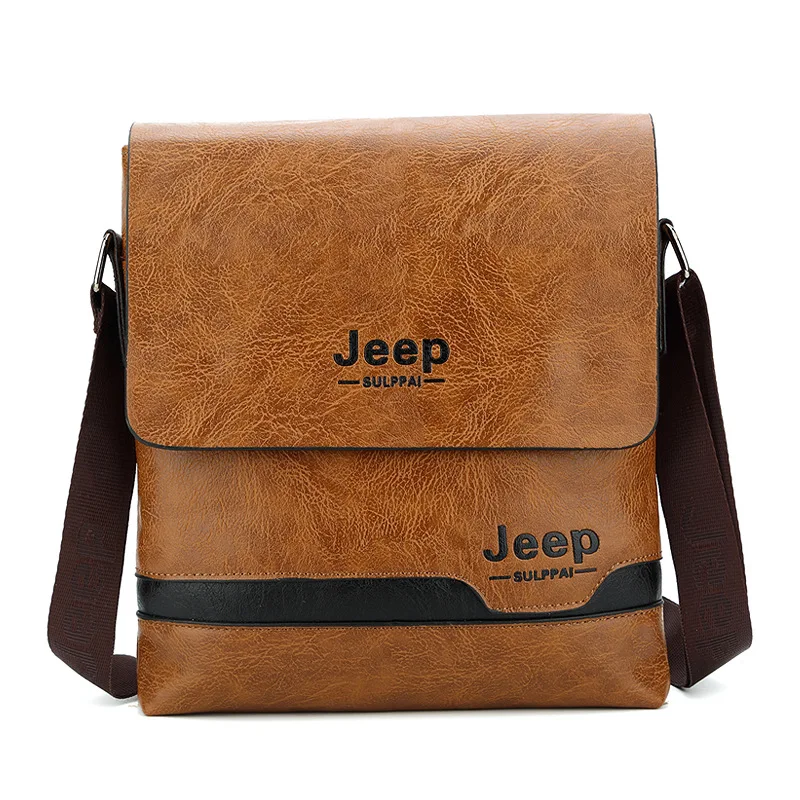 JEEP Sulppai Men Messenger Bag PU Leather Bag Briefcase Designer High