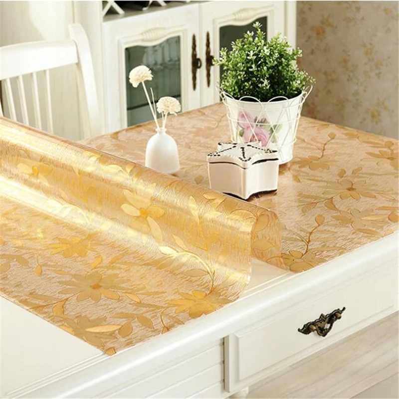 beibehang High end pvc soft glass tablecloth transparent matte waterproof table mat crystal soft 1.5mm thick Non-slip mat