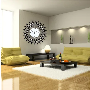 

Luminousness Large luxury iron diamond living room wall clock fashion modern fashion personality silent watch