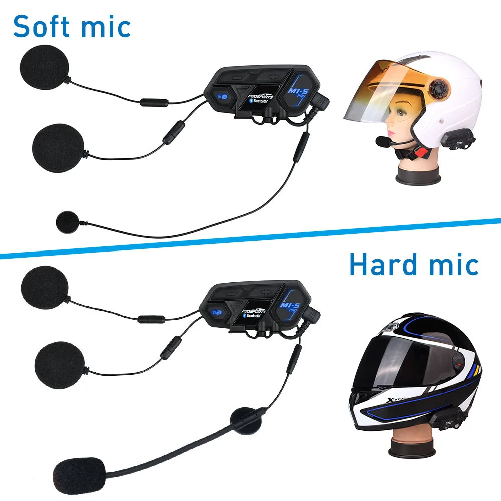 M1-S Pro Casque moto Intercom Bluetooth Casque 8 coureurs 2000M BT 4.1 Intercom