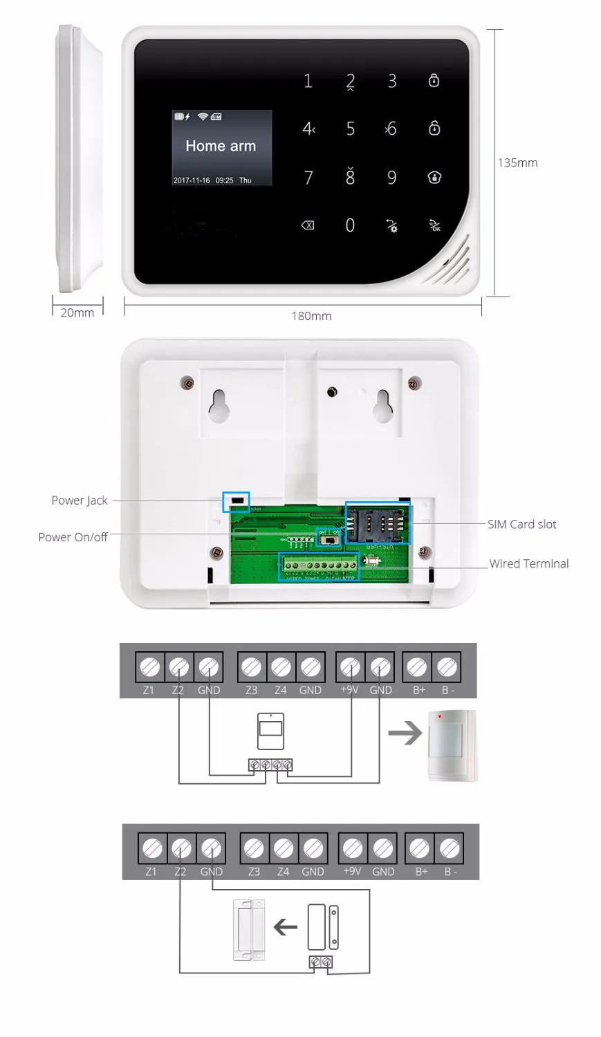 YobangSecurity WI FI GSM домой сигнализация Системы GPRS TFT Экран сенсорная клавиатура APP