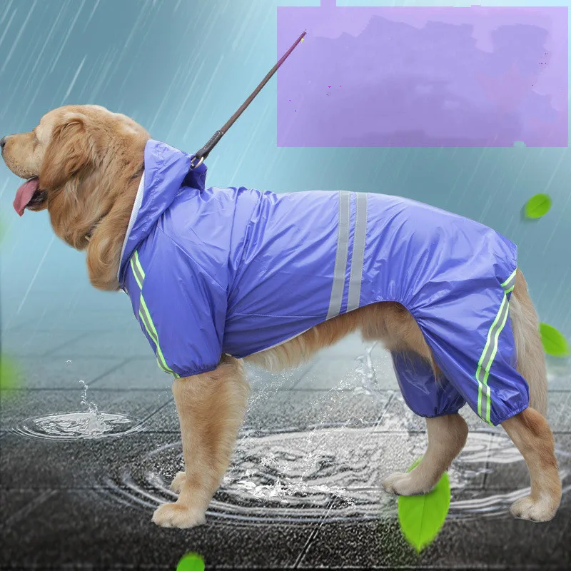 

New Pet Raincoat Golden Retriever Medium Large Dog Reflective Waterproof Windproof Dog Raincoat Pet Dog Clothes