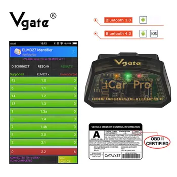 

Vgate iCar Pro obdii elm 327 Bluetooth OBD2 Scanner auto scan tool car Diagnostic Tool ELM327 easydiag automotriz Code Reader