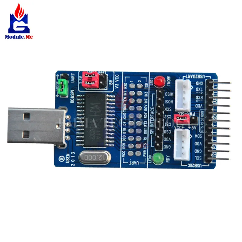 Все в 1 CH341A USB к SPI IEC IIC UART ttl ISP Серийный адаптер модуль EPP/MEM конвертер для серийная кисть для отладки RS232 RS485