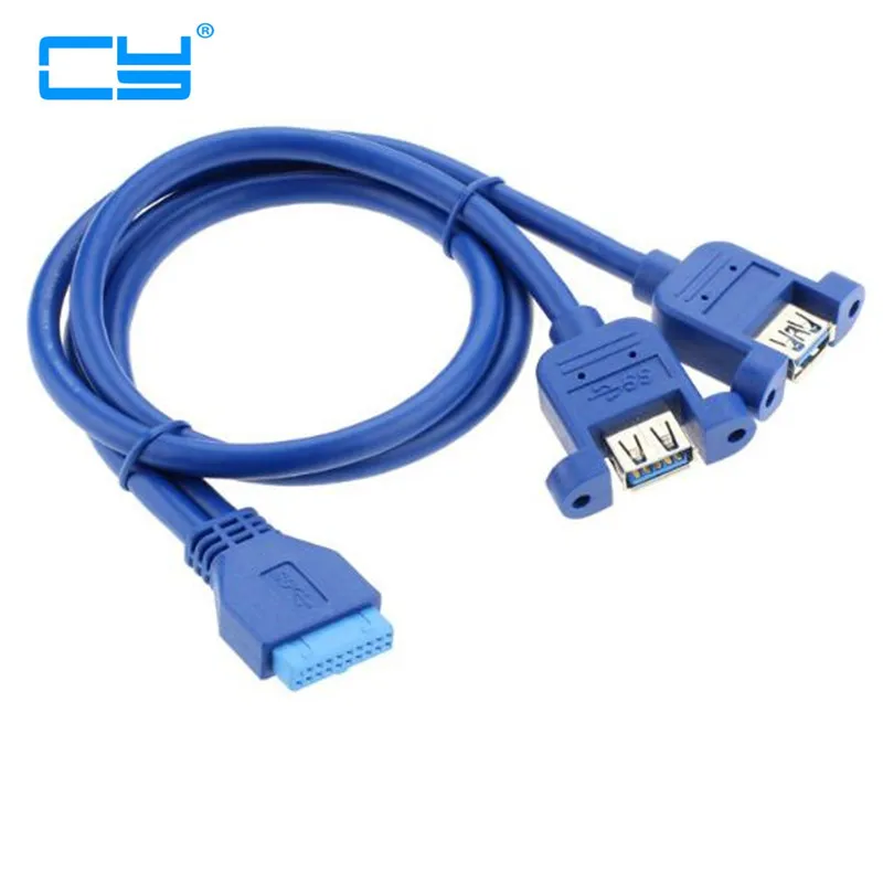 Материнская плата синего цвета 0 5 м USB 3 20pin к USB3.0 два порта гнездовой разъем кабель