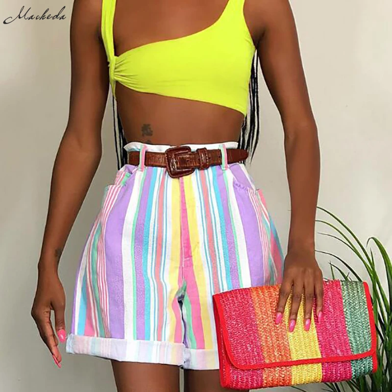 

Macheda Summer Sexy Slim Tank Tops Women Off Shoulder Neon Yellow Crop Top Ladies Casual Sleeveless Clothing Tops 2019 New