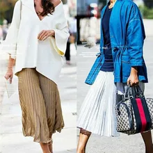 Весна Лето Женская длинная металлическая Серебряная плиссированная юбка макси миди юбка высокая талия Elascity Повседневные Вечерние юбки F3