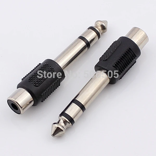 

High Quality stereo 6.5mm plug to RCA connector RCA Female Adapter Connector Converter For Microphone