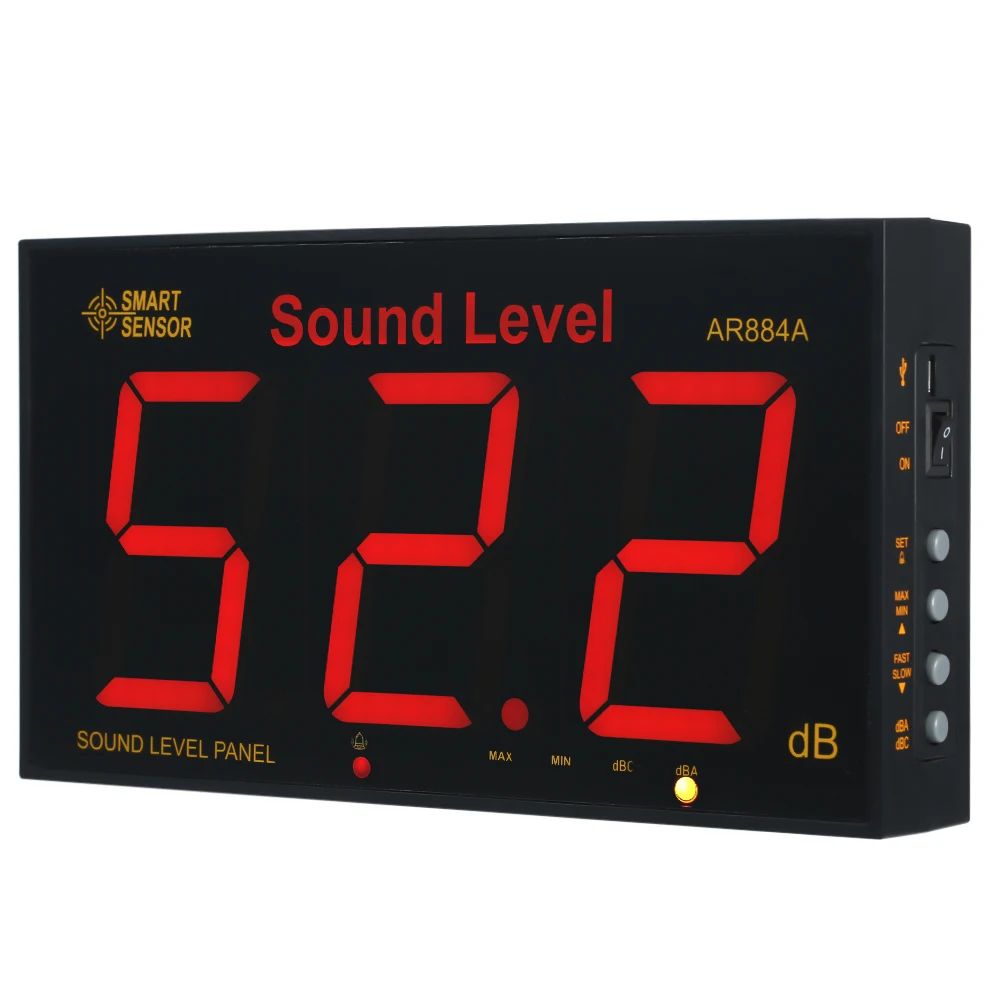 

Decibel Meter Sound Level Meter With Large LCD Screen Wall Mounted Free Standing On Desk 30-130 dB Meter For Families Business