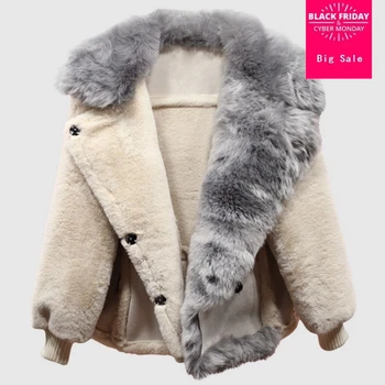 

2018 winter new imitation fox fur collar coat Middle East luxury women's faux fur jacket coat women large size wj1828