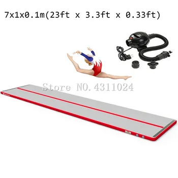 

Free Shipping 7x1x0.1m Inflatable Training Mat Gymnastics Mat for Fitness Made by Hand with Free Electric Pump