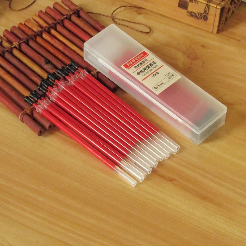 12pcs-pen-refill-set-with-Box-0-5mm-ink-ballpoint-pen-signature-Stationery-Gel-pen-Office (3)