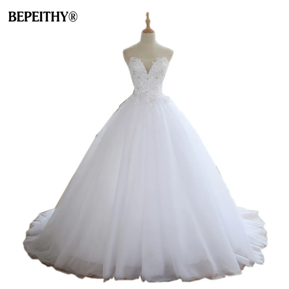 BEPEITHY Милое Свадебное платье с декольте 2021 халат De Mariage корт поезд винтажные