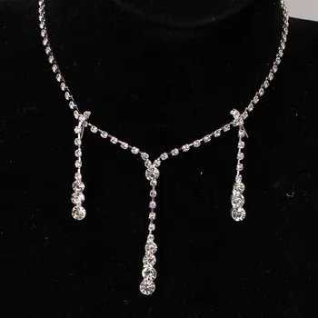 

2 Sets Of New Fashion Necklace 2020 Beautiful Bride Crystal Wedding Jewelry Necklace Women Gifts Cheap Marketing Necklace Women