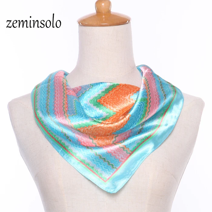 Горячая Распродажа атласный квадратный шелковый шарф для женщин с принтом дамские шарфы для женщин бандана клетчатые брендовые шарфы 60*60 см шаль Хиджаб