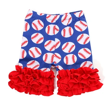 

2018 Girls Shorts 6cm Ruffle Summer Baby Girl Boys Shorts Stripe Football 4th of July Toddler Girl Boutique Shorts Kids Shorts