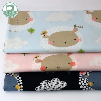 

Imported pure cotton fabric DIY hand fabric printed quality sheep