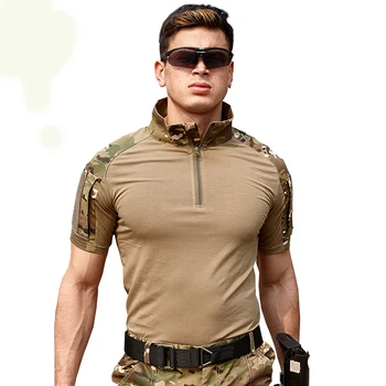 

New Men Summer T-Shirt Tactical Short Sleeve Military Camouflage Cotton Tee Shirts Hunting Clothes