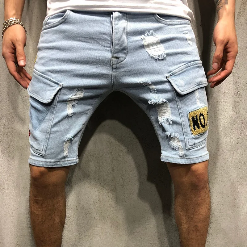 2019 Summer Thin Short Jeans Men Skinny Denim Shorts Fashion Streetwear Hip Hop Casual Beach Zipper fly Straight Pants
