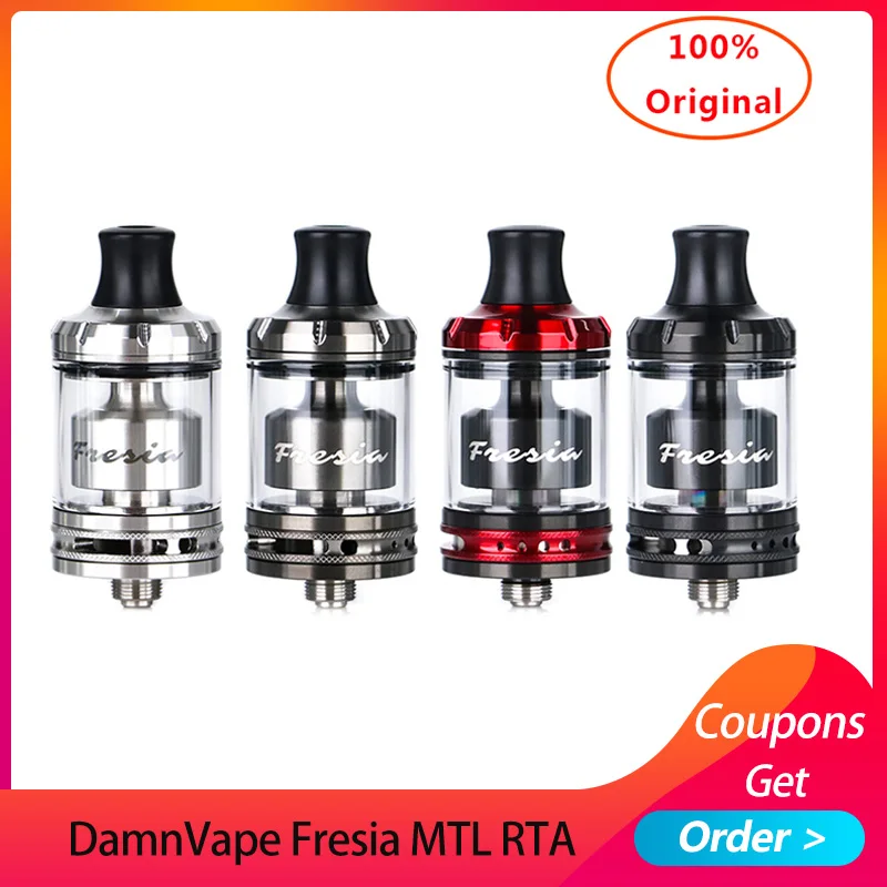

Original DamnVape E Cigarette Fresia MTL RTA 22mm tank Atomizer Tube In Tube AFC system restrictive lung Vape Vaporizer RTA