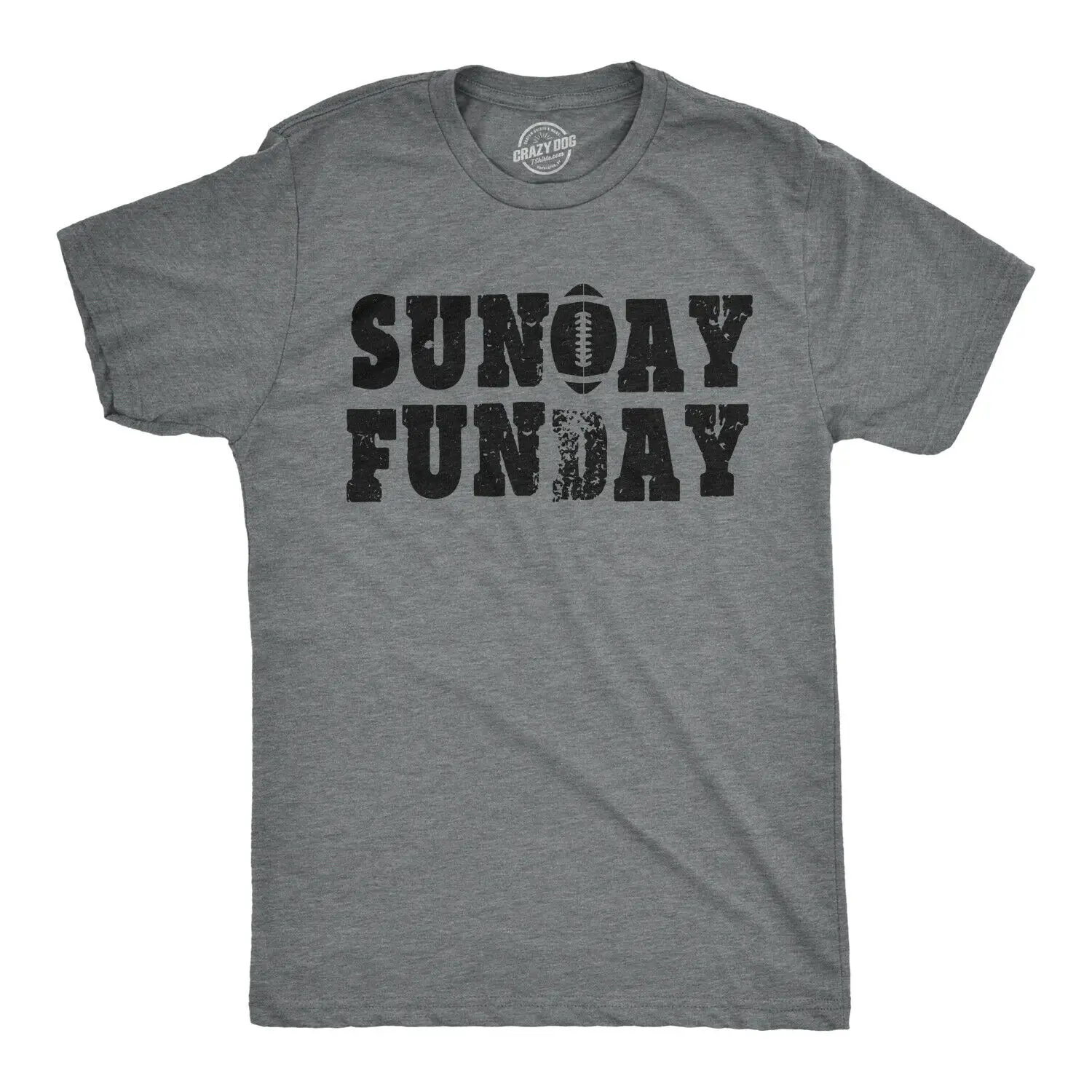 Мужской принт Sunday FunDay винтажный футбол спорт выходные вечеринки футболка (Темный