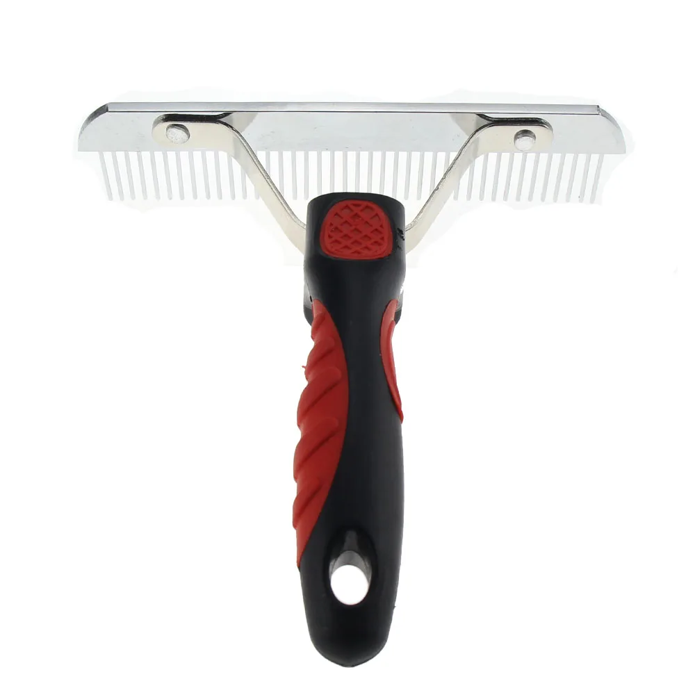

Pet Dog Cat Long Short Thick Hair Comb Pet Fur Knot Remove Cutter Single-row Rake Shedding Grooming Brush For Big Dogs 16*17.5c