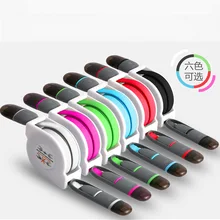 Universal High Speed 2 in 1 USB Data Cable Sync Charger Telescopic Line Retractable USB Cable For iPhone Samsung xiaomi huawei