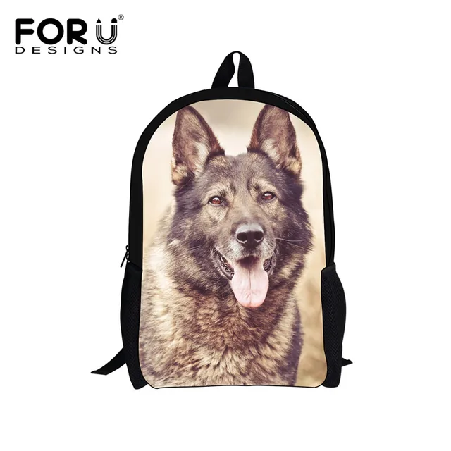 FORUDESIGNS Children School Backpack Cute 3D Animal German Shepherd