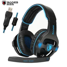 Sades SA903S Pro Gaming Headphone With Mic Noise Cancelling USB 7.1 Surround Stereo Gaming Headset Earphones for Laptop PC Gamer