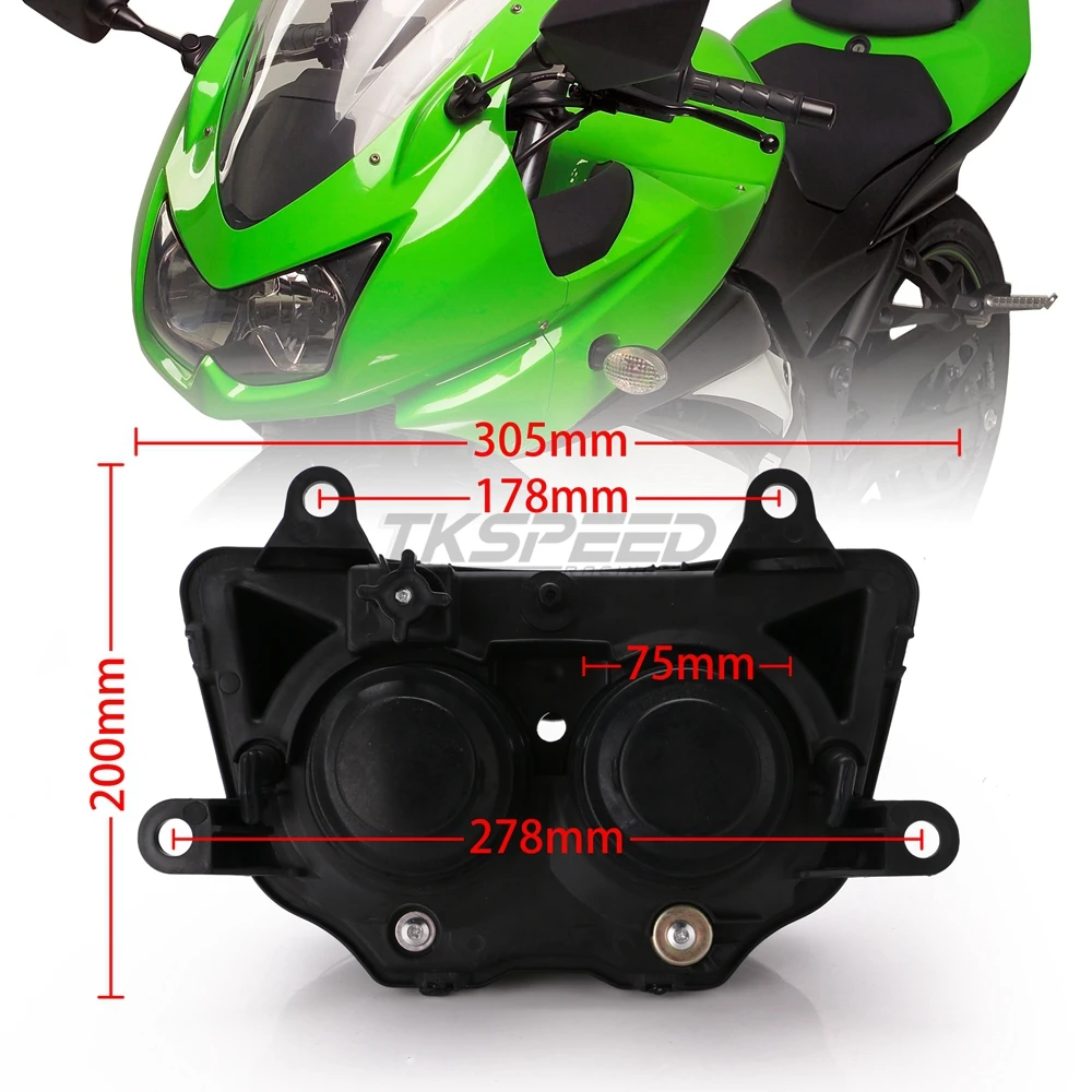 Передняя фара для мотоцикла для Kawasaki Ninja 250R EX250 2008-2012 Z1000 2003-2006