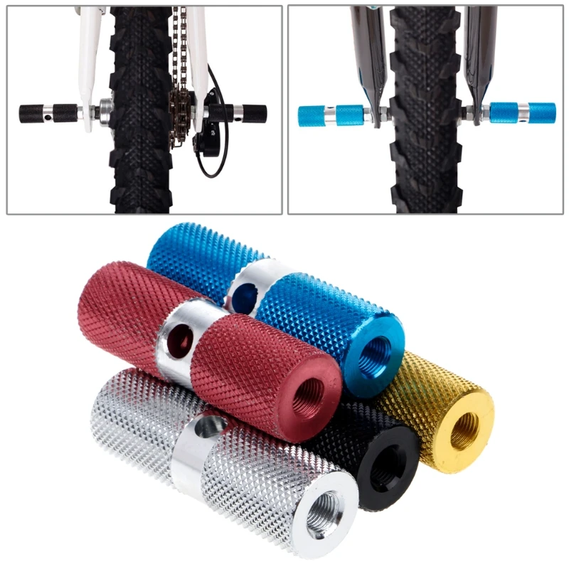 

QILEJVS Aluminum Alloy Bicycle Pedal Front Rear Foot Stunt Peg Axle Bike Accessories New