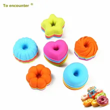 

24 pieces Doughnuts Mold Silicone 6 Shapes Donuts Molds Set Jelly Fondant Mold Cake Chocolate Decoration Baking Pastry Tools