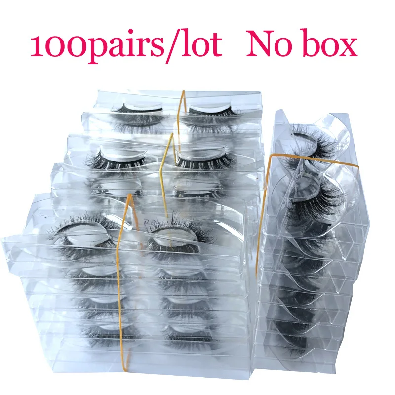 US $158.22 3D Real Mink Lashes Without Box 100 Pairs Only Tray Mix Styles Handmade Cruelty Free False Mink Eyelashes