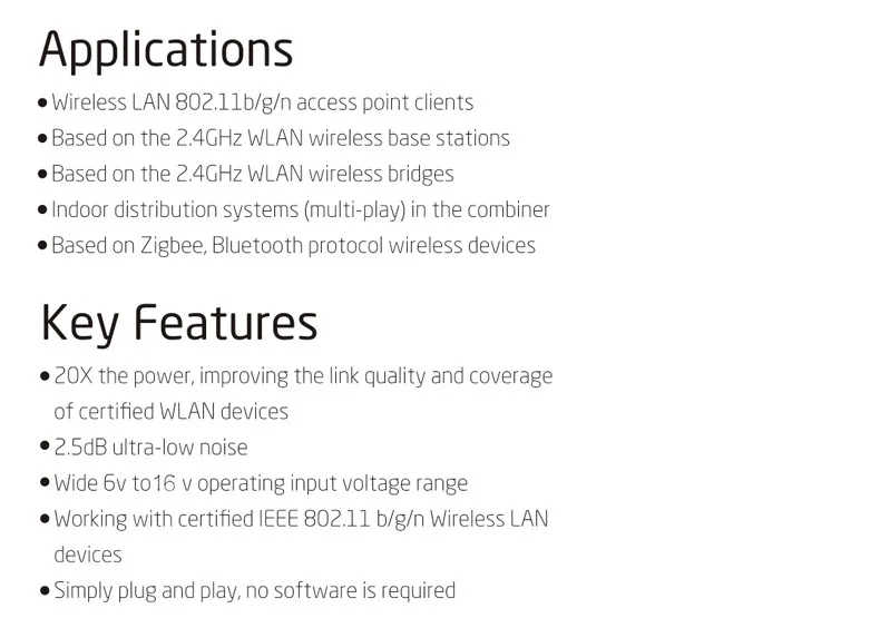 wireless internet amplifier Bộ Khuếch Đại Wifi 2.4Ghz Wi-fi Công Suất Tín Hiệu Tăng Áp 802.11b/g/n 4W Tiếp Sóng Không Dây 5W Wi Fi Router Mở Rộng Tăng Áp có Anten wifi network signal booster