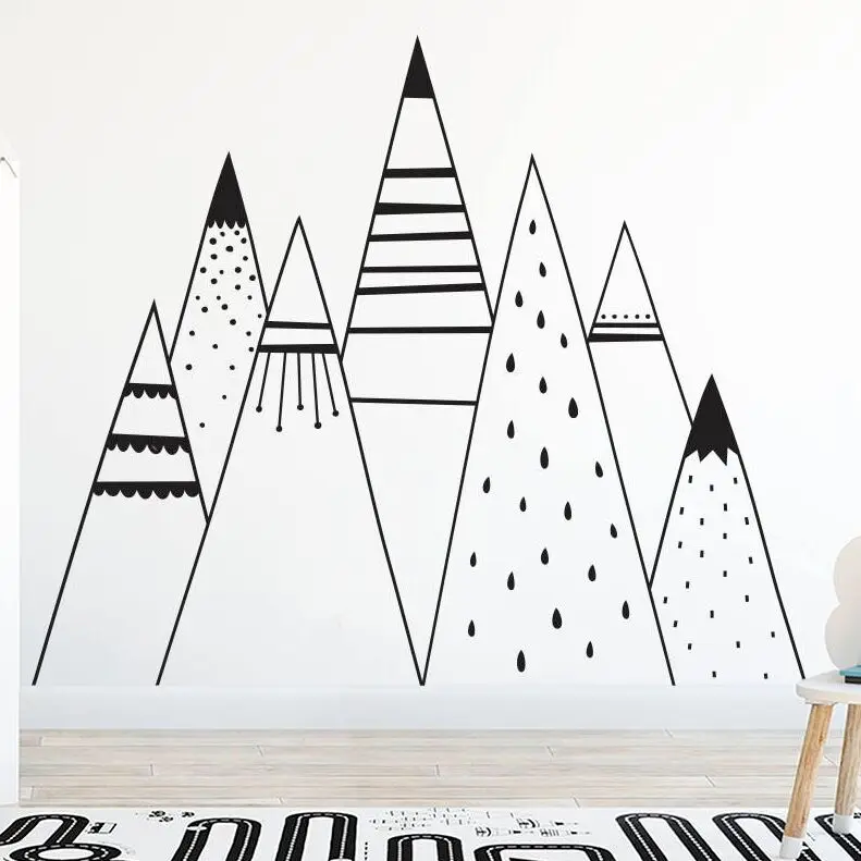 

Mountain Range Wall Decal Mountain Wall Sticker Babys Room Wall Mural Nordic Mountain Rang Sticker Home Bedroom Decor