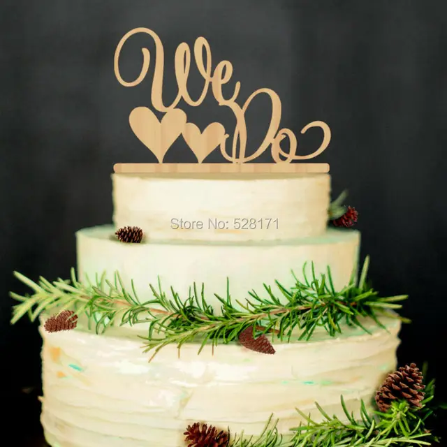 Free Shipping Eco Friendly We Do Wooden Wedding Cake Topper Chic Free Shipping Eco Friendly We Do Wooden Wedding Cake Topper Chic Vintage