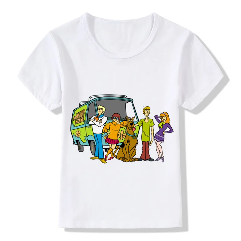 Детская мультяшная Веселая Футболка Scooby Doo Mystery Machine детская повседневная одежда