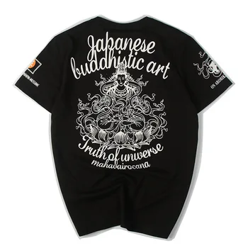 

2019 Summer Harajuku Avalokiteshvara Printing Short Sleeve Unisex Women Femme Loose T Shirt Casual Men T-Shirt Tops Tees
