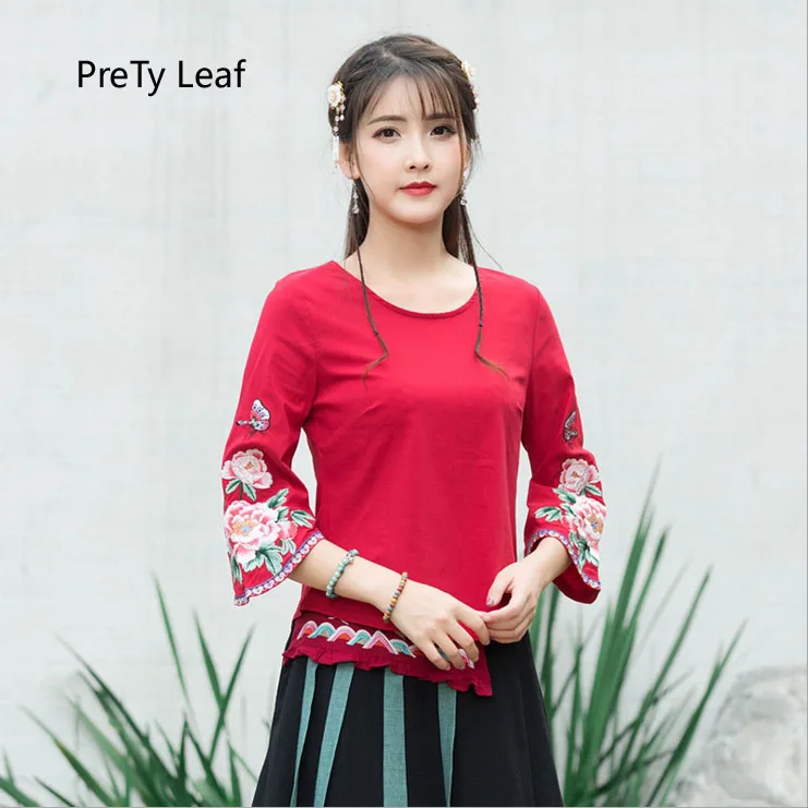 

2018 new autumn embroidered T-shirt