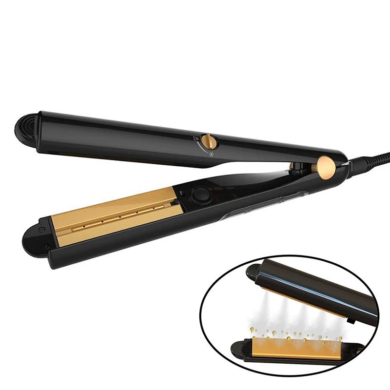 

Professional Hair Straightener Flat Iron Ceramic Steam Vapor Spray LED Fast heating up Moisturizing Straightener Plate Brush