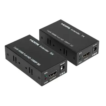 

1080P 3D HDMI Extender Ethernet Converter Network HDMI Transmitter Receiver Over CAT5/6 Single Cable 6.75Gbps