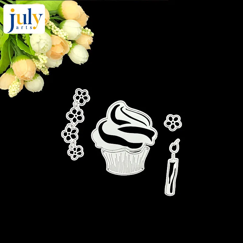 Julyarts мороженое торт свеча в виде цветка металла высечки режущие штампы для скрапбукинга тиснение декоративные ремесла бумажные карточки ручной работы