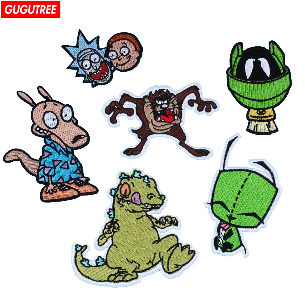 

GUGUTREE embroidery patches dogs patchesextra-terrestrial patches badges ET patches,embroidered appliques for denim jeans