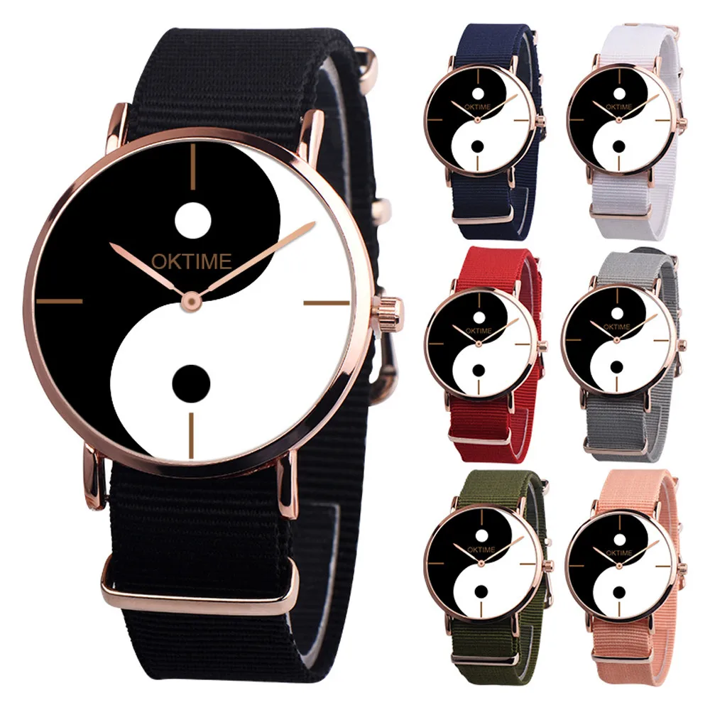 

OKTIME Womens Eight-Diagram Tactics Casual Canvas Leather Analog Quartz Watch relojes para hombre female watches top luxury