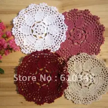 Хлопок Doily ручное вязание крючком подстаканник, подстаканник, подстаканник 18 см круглый 4 цвета 12 шт/партия CD036