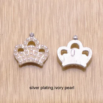 

(M0712) crown shape,23x23mm metal rhinestone embellishment,flat back,silver or rose gold plating ,ivory or white Imitation pearl