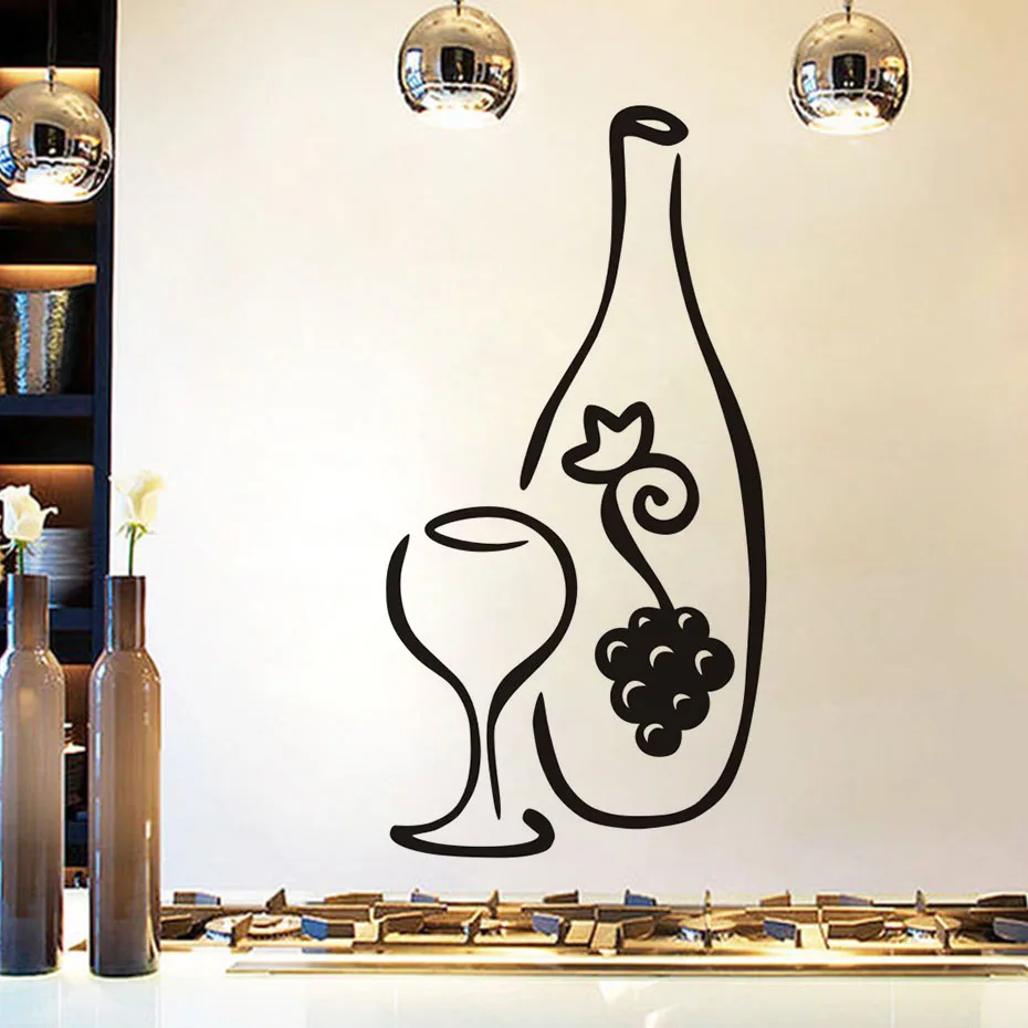 Kitchen Wall Stickers Wine Bottle Murax Vinyl Wall Sticker Kitchens Tile Walls Decals Home Decor House Decoration Art Wallpaper