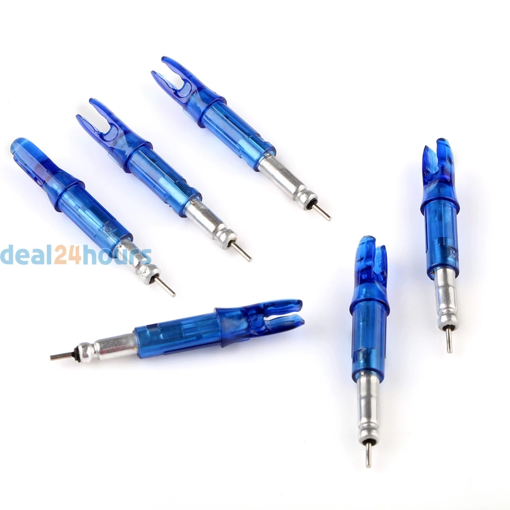 Buy 6 x Blue Arrow Glowing Nocks Lighted Nock Arrow