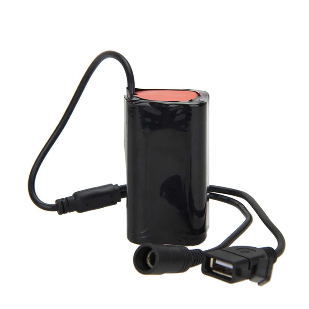 Best Dual Interface Bike Light Power Supply 8.4 V 6400 mAh 4x 18650 Recharageable Battery Pack for Bicycle Lamp 0
